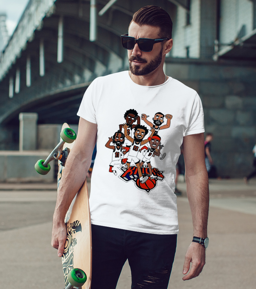Premiun New York Knicks Future Champs 2026 NBA Cartoon Players T-Shirt