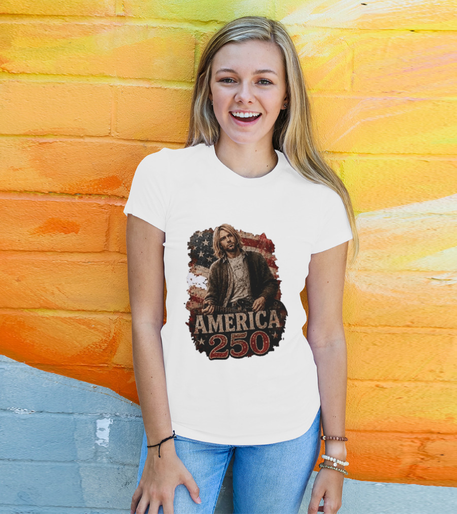 America 250 Years Of Freedom I Love America Kurt Cobain T-Shirt