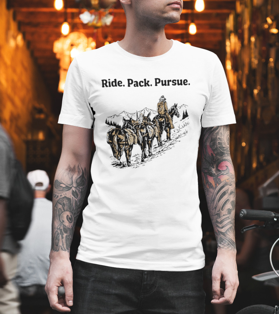 Mountain Wilderness Backcountry Ride Pack Pursue Mules Expedition Journey T-Shirt