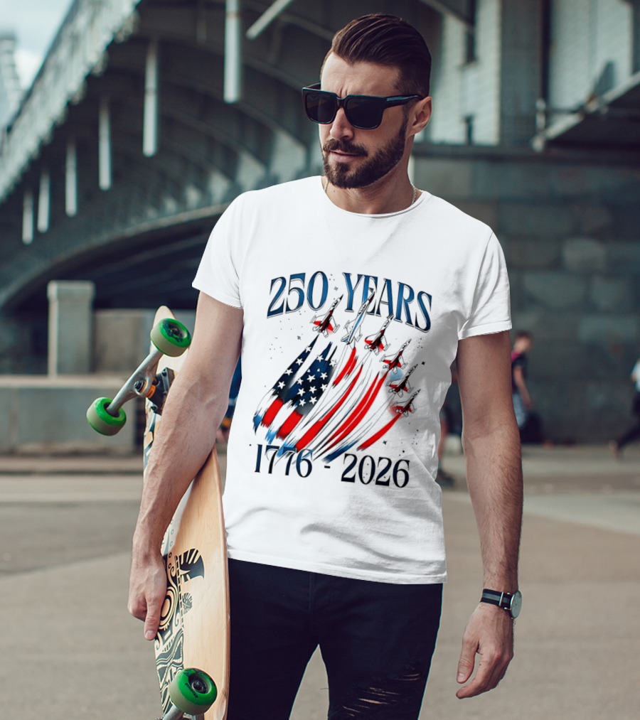 250 Years United States Independence Day 1776 2026 Fighter Jets Sestercentennial T-Shirt