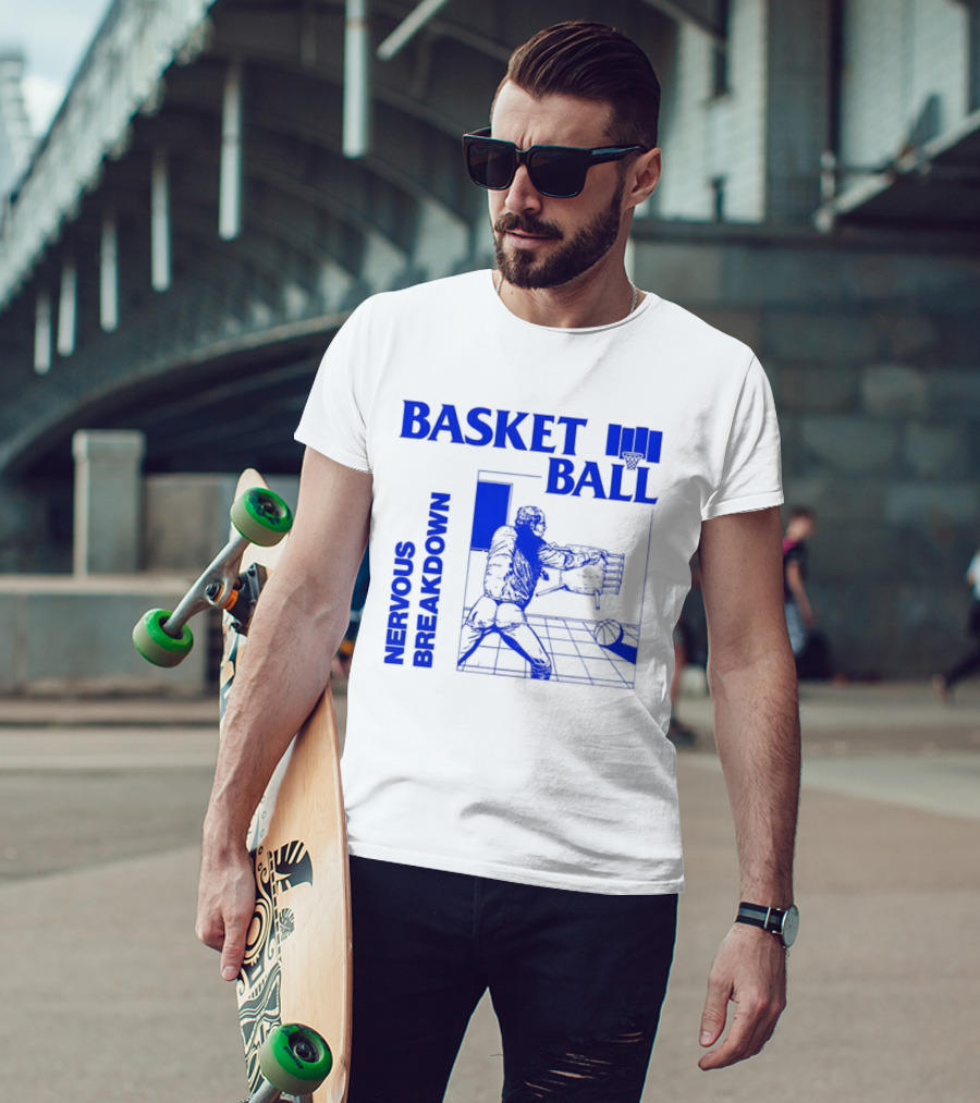 Basketball Nervous Breakdown Game Room Scene T-Shirt