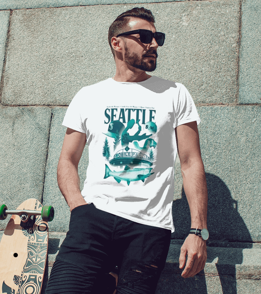 Seattle Mariners SAM Museum Olympic Sculpture Park Salmon T-Shirt