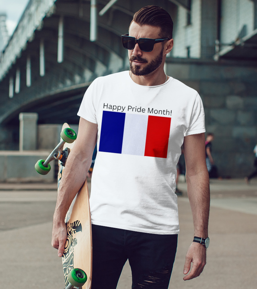Happy Pride Month France Flag Celebration T-Shirt