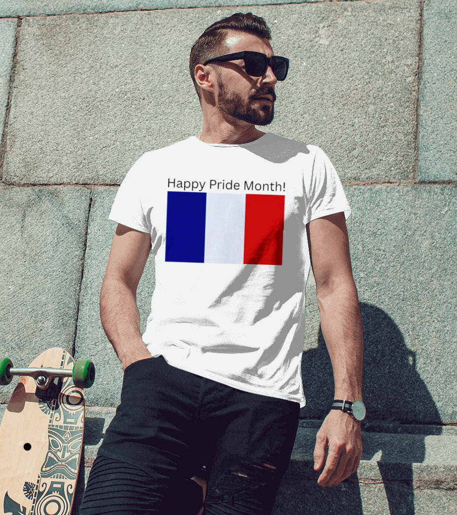 Happy Pride Month France Flag Celebration T-Shirt