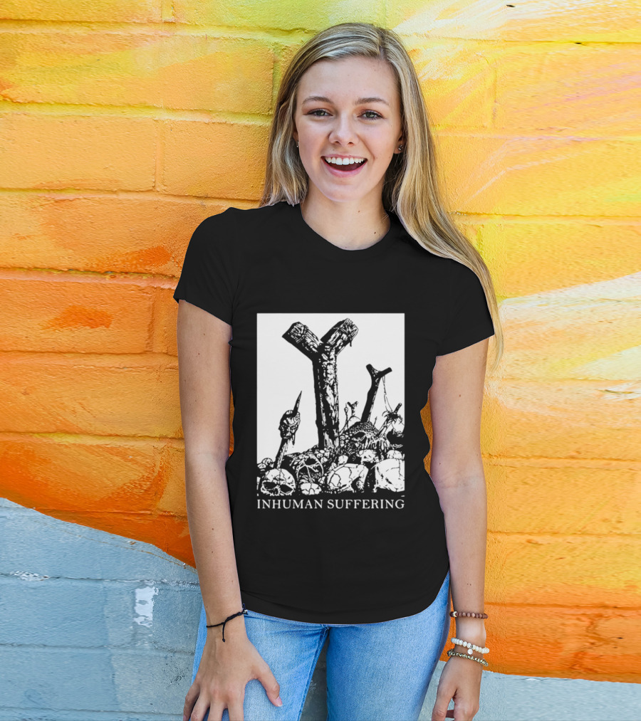 Death Metal Black Metal Extreme Metal Gothic Inhuman Suffering Skulls Swords T-Shirt