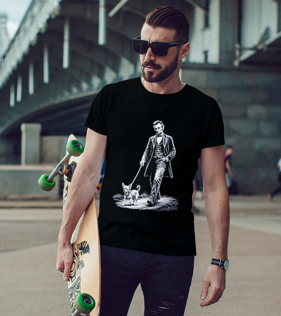 Abraham Lincoln Walking Chihuahua For USA 250th Anniversary Celebration T-Shirt