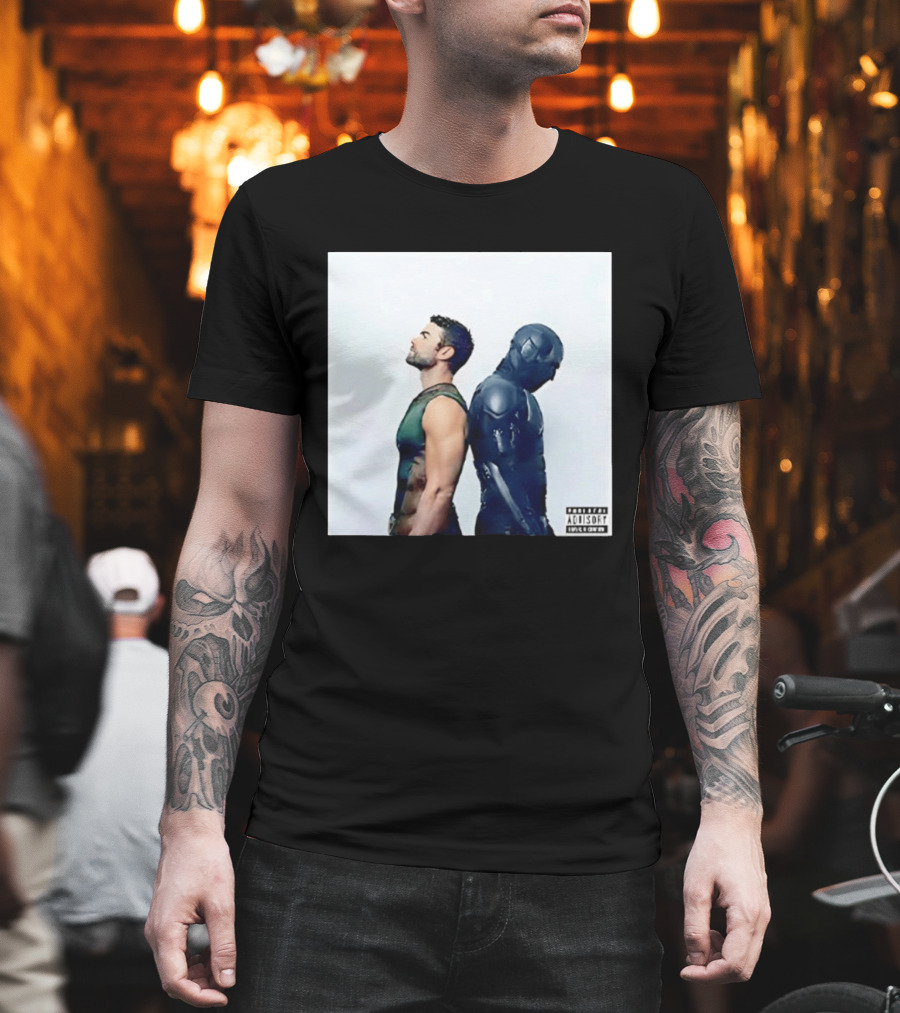 The Deep And Black Noir The Boys Parental Advisory Iconic Character Duo T-Shirt