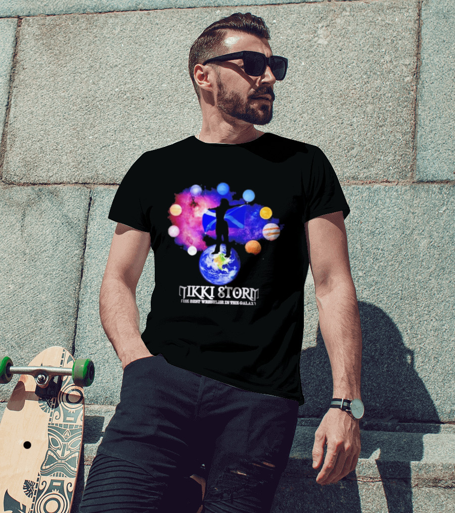 Nikki Storm Best Wrestler Galaxy Scotland Planets Cosmic Flag T-Shirt