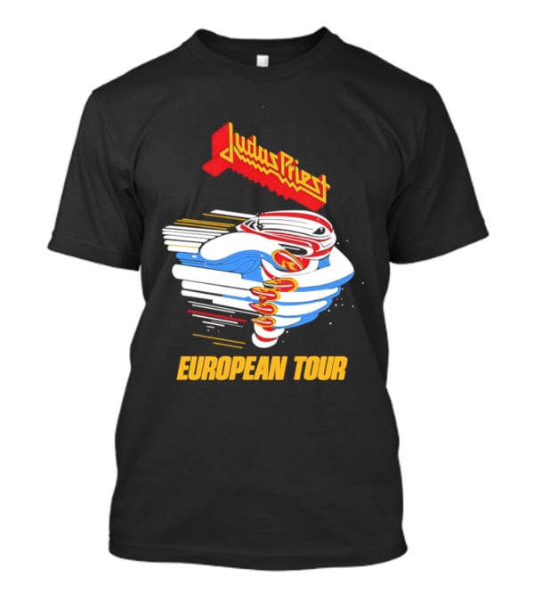 Judas Priest Turbo European Tour 1986 Vintage Album Cover T-Shirt