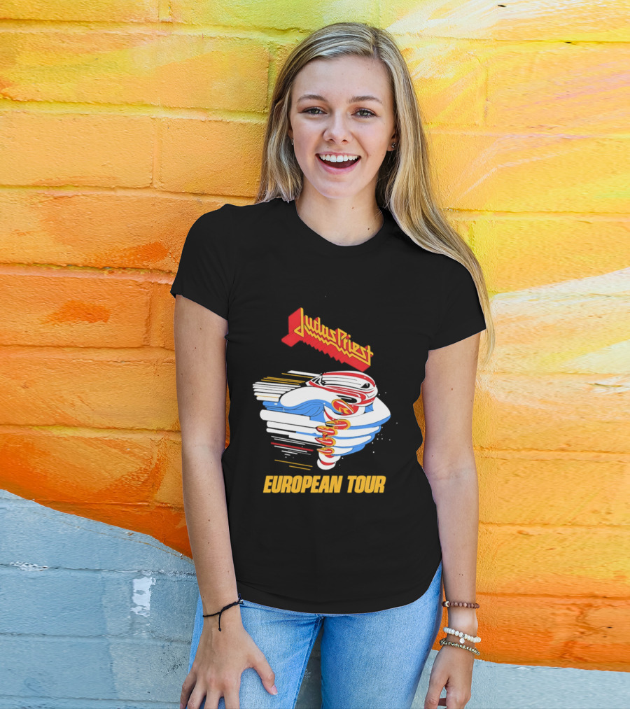 Judas Priest Turbo European Tour 1986 Vintage Album Cover T-Shirt