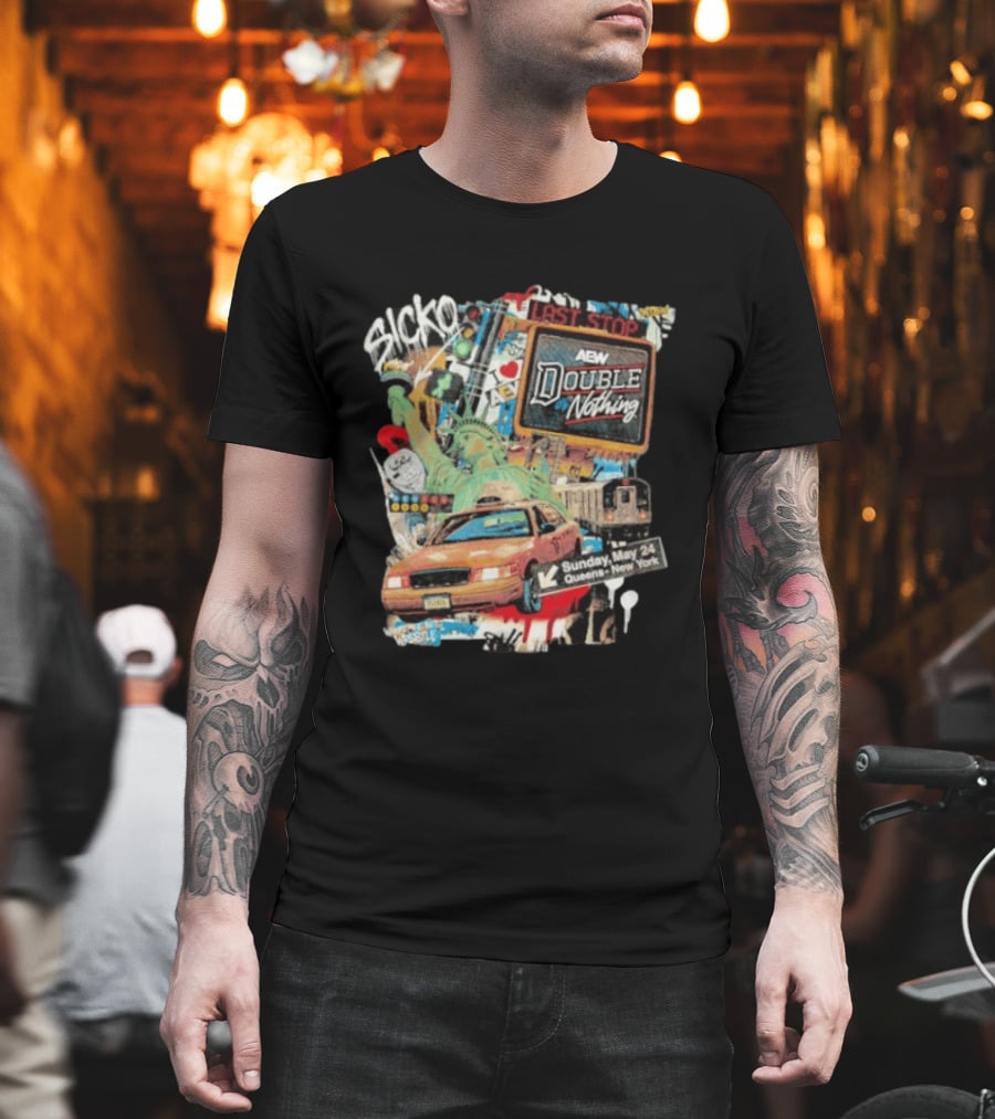 AEW Double Or Nothing 2026 Statue Of Liberty NYC Taxi Sunday May 24 Queens New York T-Shirt