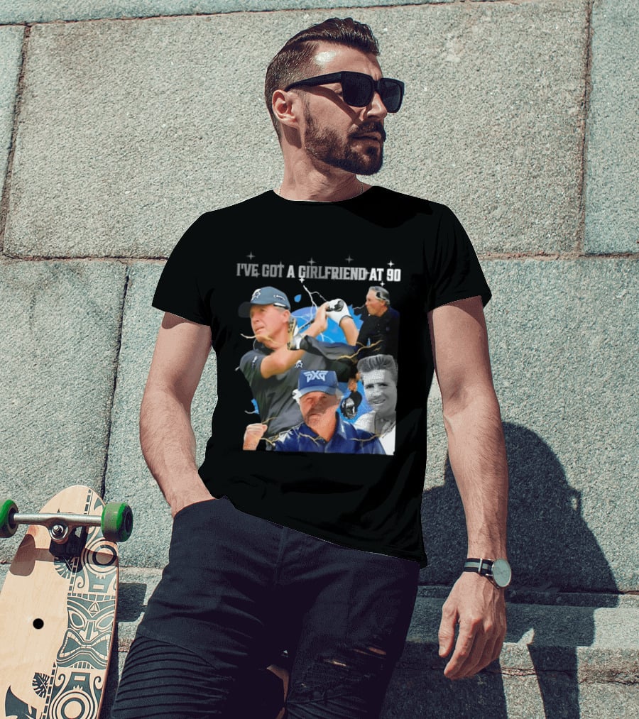 Gary Player I've Got A Girlfriend At 90 Golf Legend Photomontage T-Shirt