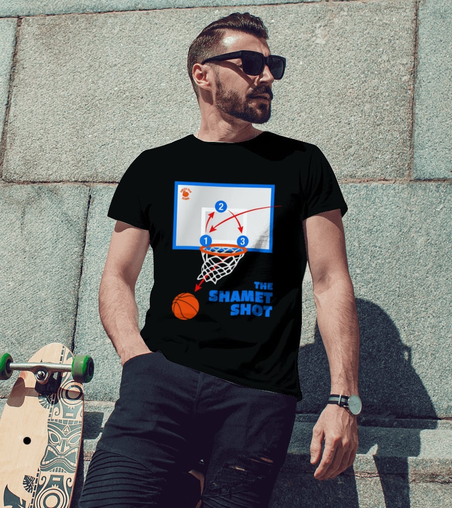 Knicks Fan School The Shamet Shot Diagram New York Knicks T-Shirt