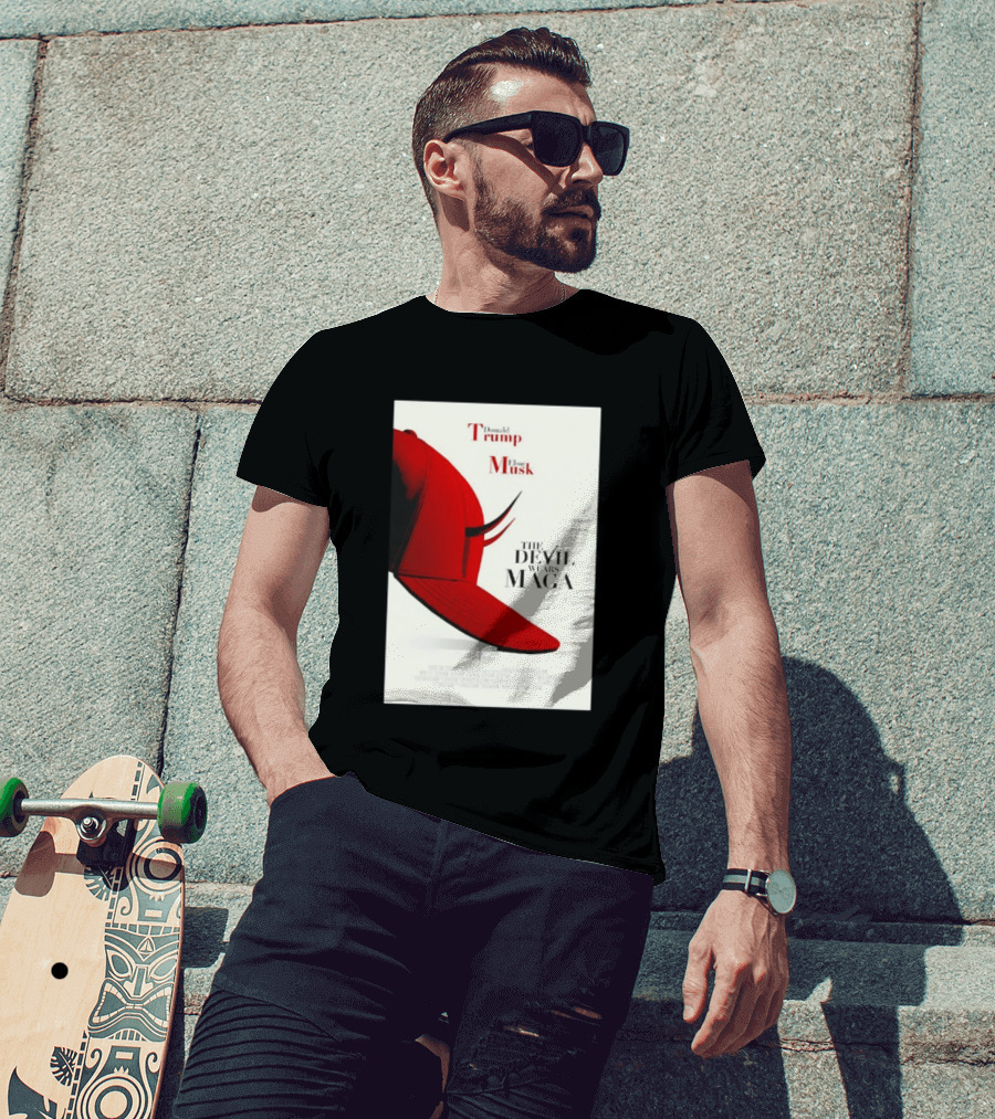 Donald Trump Elon Musk The Devil Wears MAGA Hat With Horns T-Shirt