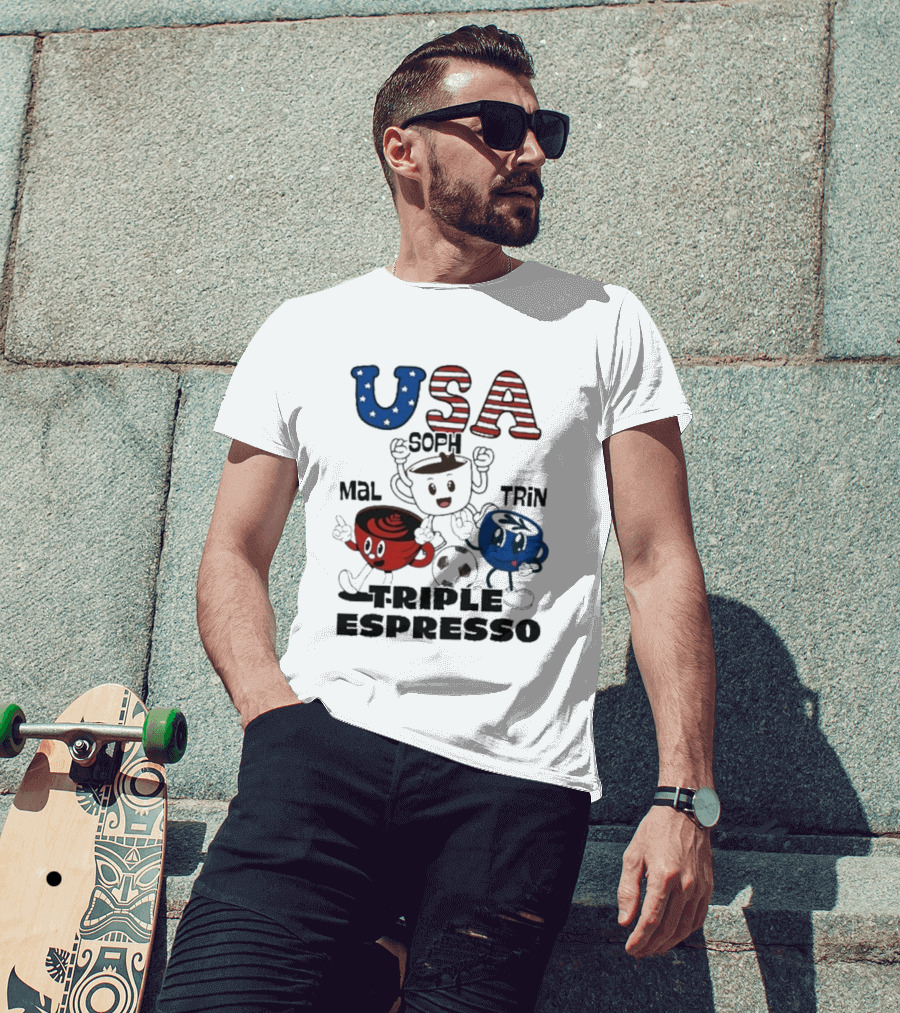 USA Triple Espresso Mal Soph Trin Soccer T-Shirt