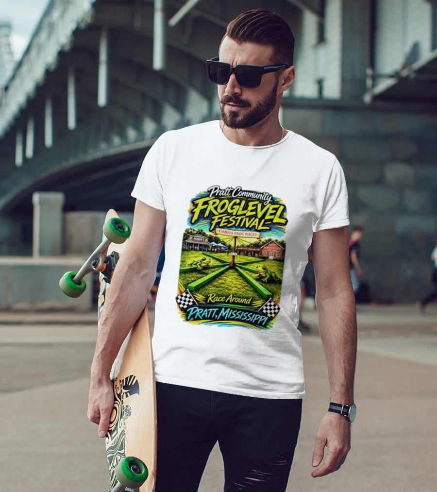 Pratt Community Froglevel Festival Famous Frog Races Race Around Pratt Mississippi T-Shirt
