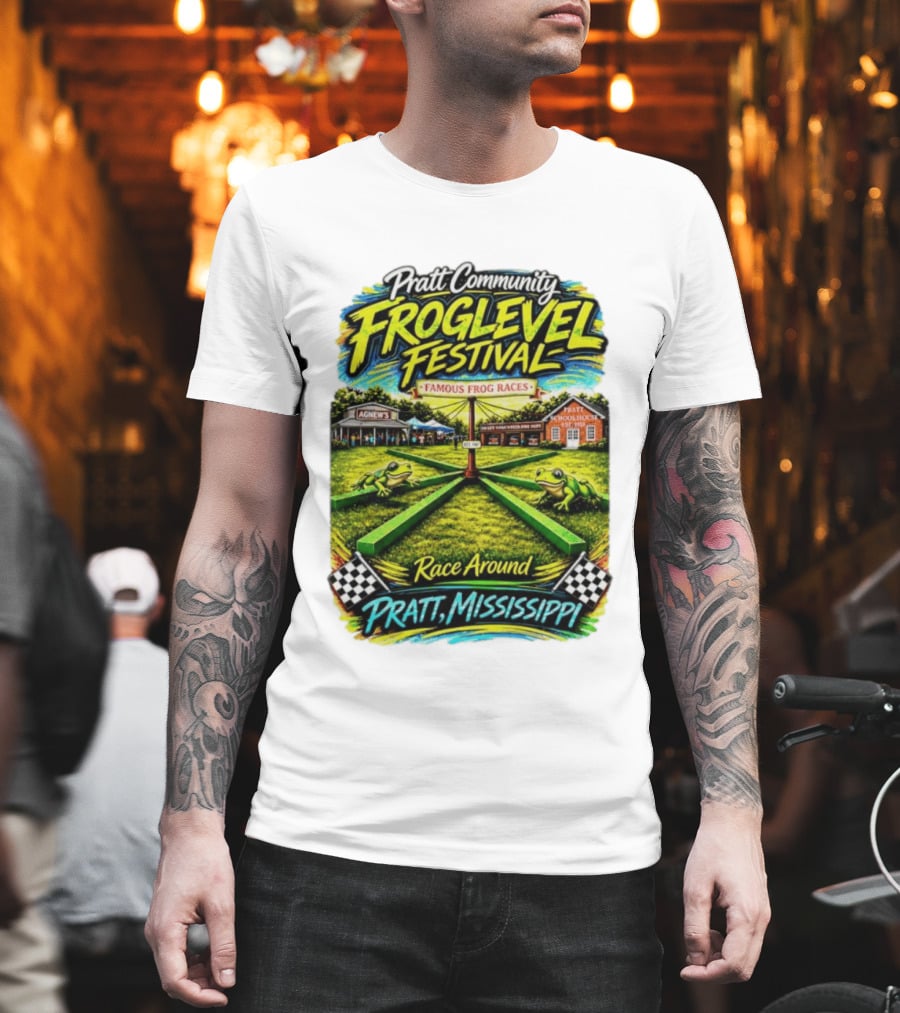 Pratt Community Froglevel Festival Famous Frog Races Race Around Pratt Mississippi T-Shirt