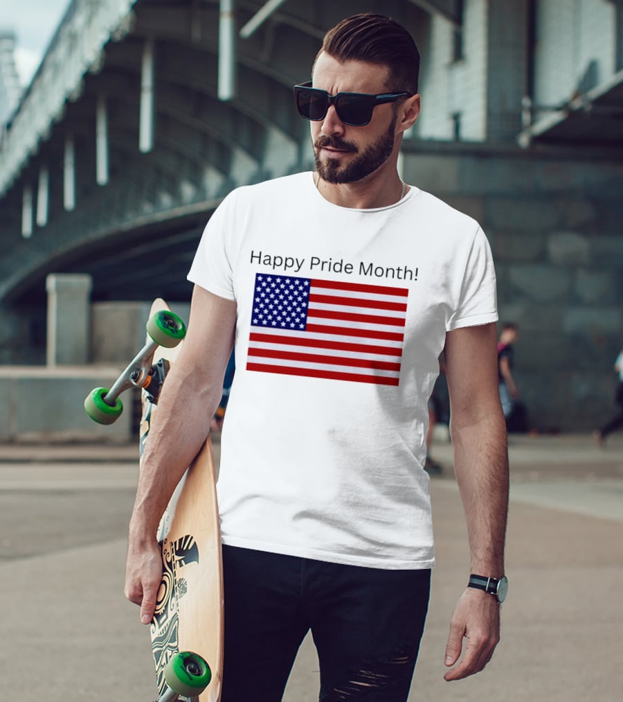 Happy Pride Month USA Flag Celebration T-Shirt