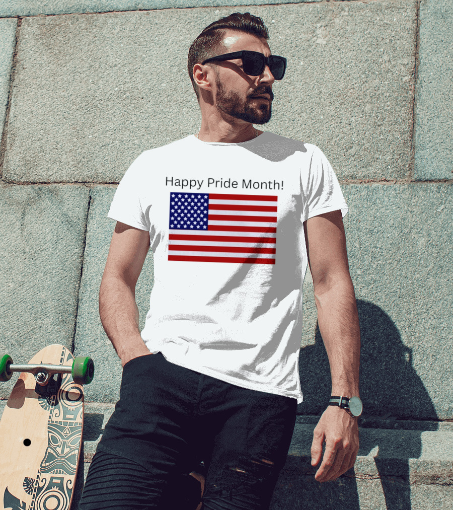 Happy Pride Month USA Flag Celebration T-Shirt