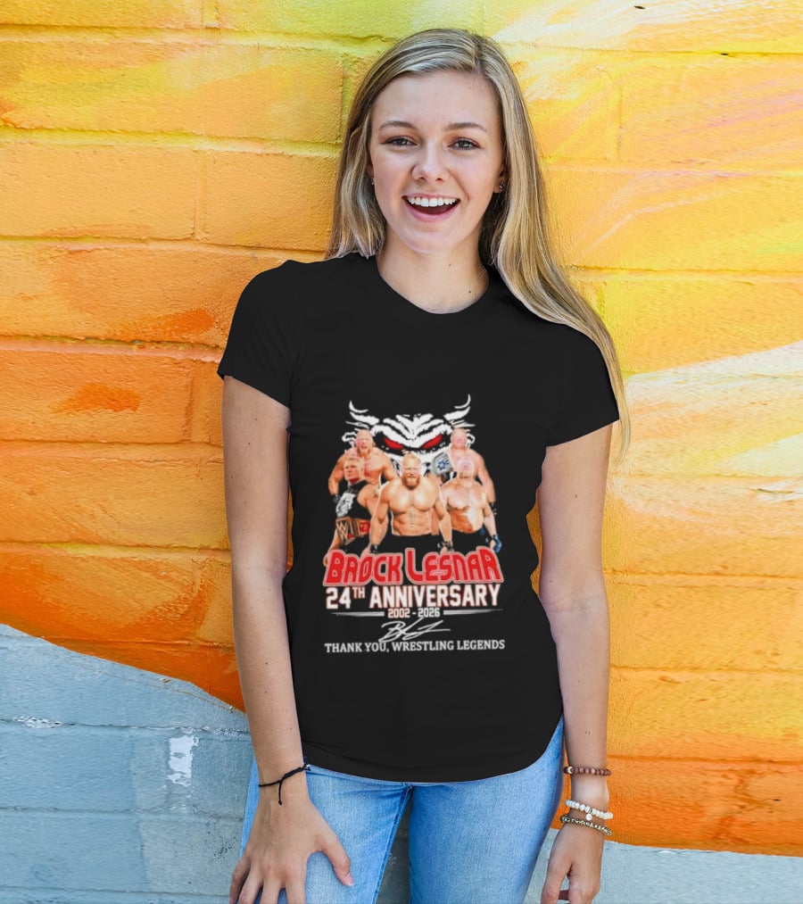 Brock Lesnar 24th Anniversary 2002 2026 Thank You Wrestling Legends T-Shirt
