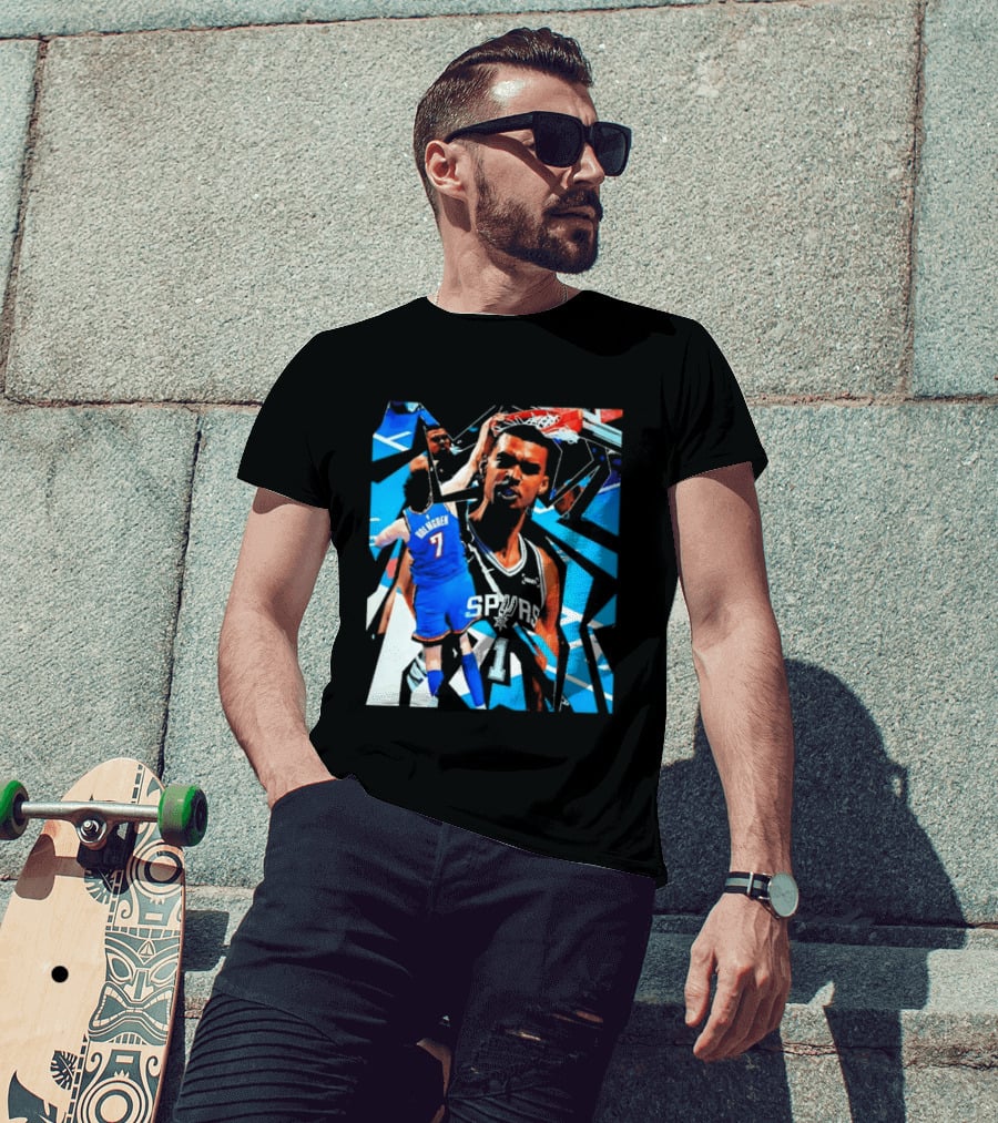 San Antonio Spurs Wembanyama Dunk Showdown With Holmgren T-Shirt