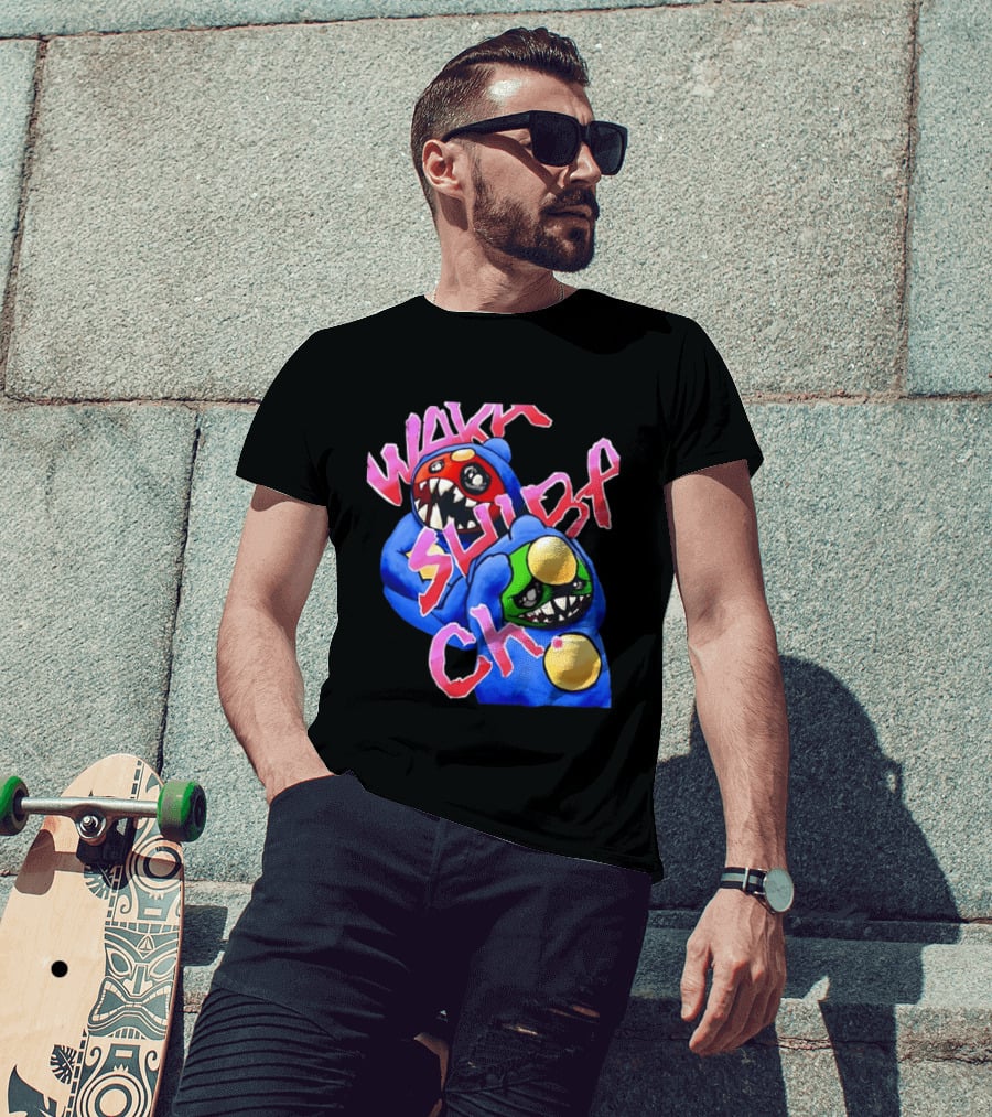 Wakk Slurp Ch Red And Green Creepy Monsters Graffiti T-Shirt