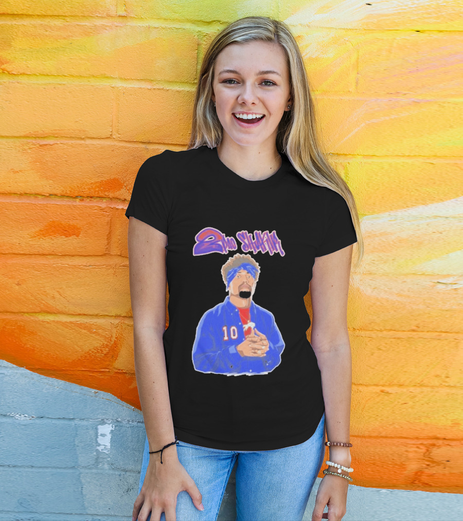 2Pac Shakir Sports Roundtable 10 Blue Bandana T-Shirt
