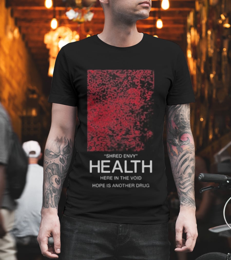 Health Shred Envy Victim Trash Decade 2020 2029 Red Black Abstract T-Shirt