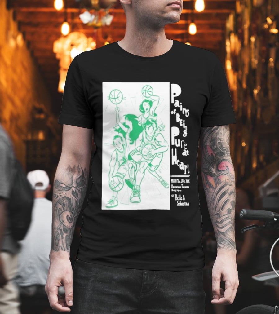 Pains Of Being Pure At Heart Boston May 19 Paradise Touring Company With Helki Silkscreen Basketball T-Shirt