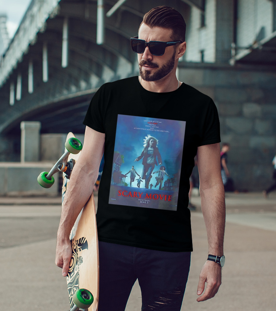Scary Movie Tripped While Texting Last Year At 2:17 AM T-Shirt