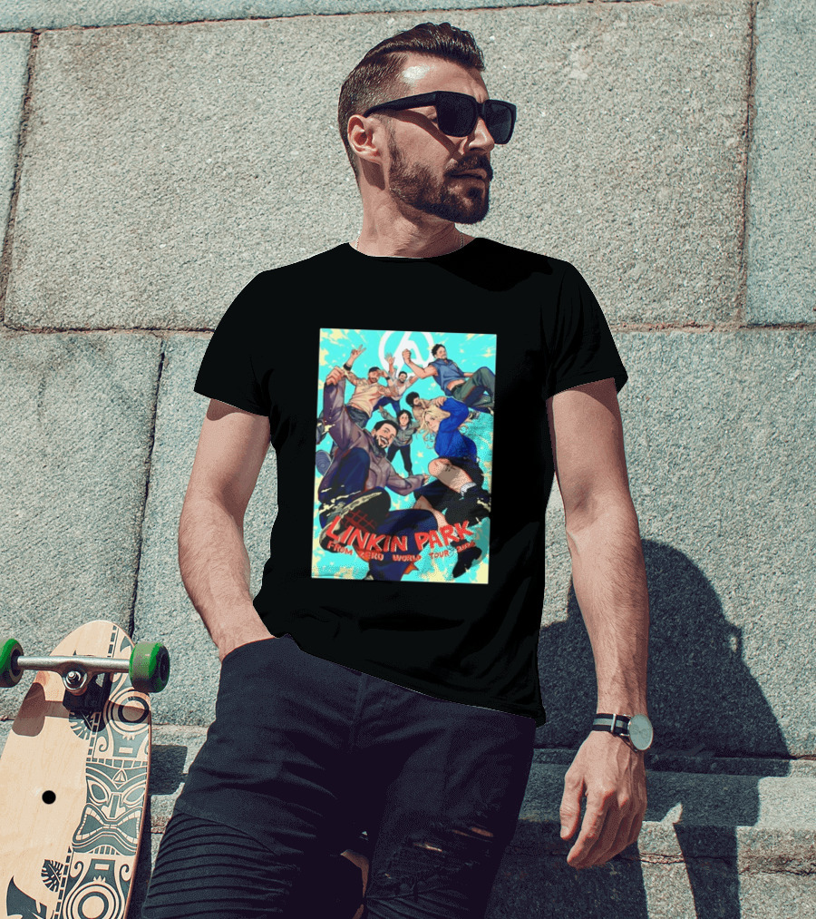 Linkin Park From Zero World Tour 2025 Anime Style Group T-Shirt