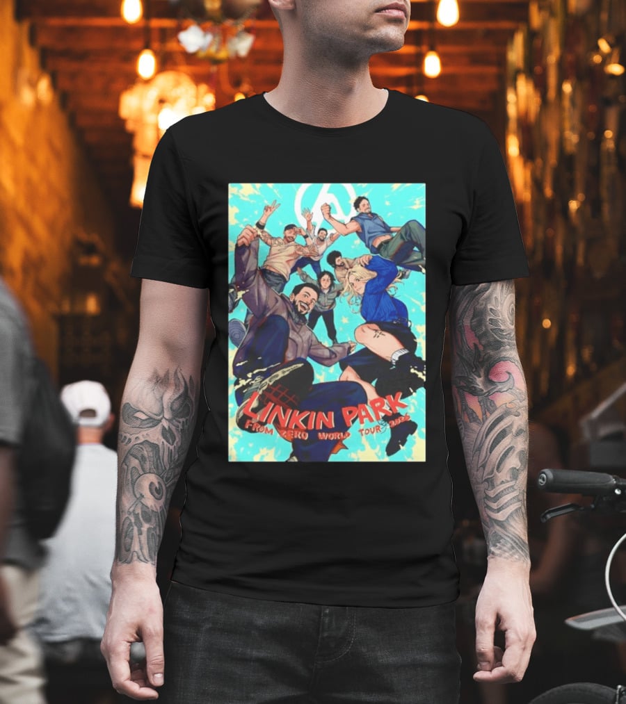 Linkin Park From Zero World Tour 2025 Anime Style Group T-Shirt
