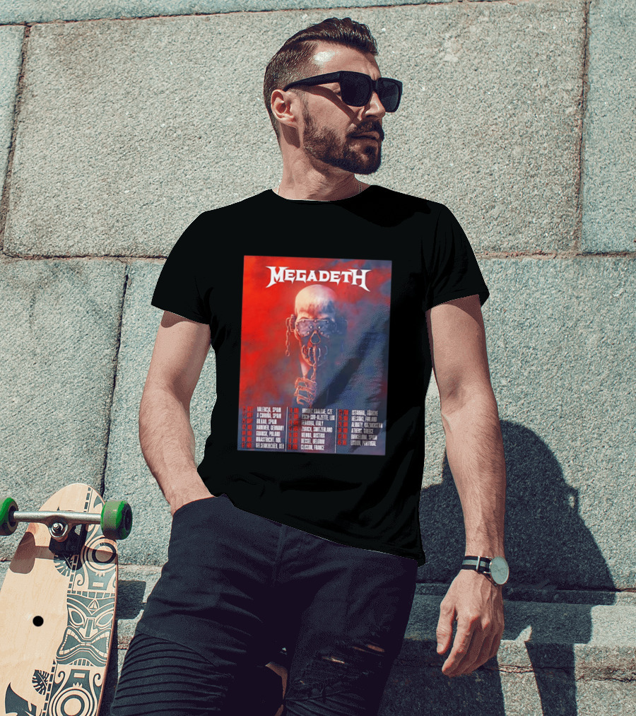 Megadeth 2026 Farewell Tour Europe Dates And Venues T-Shirt