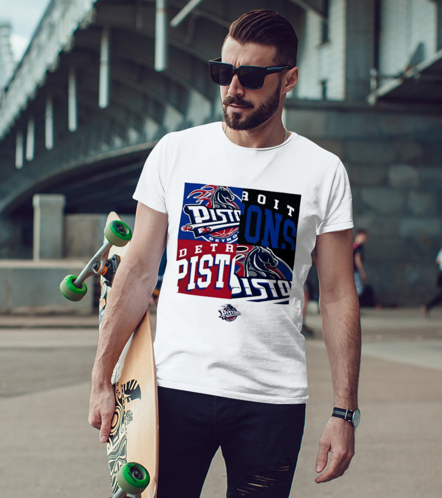 Detroit Pistons NBA Mashup Basketball Sports T-Shirt
