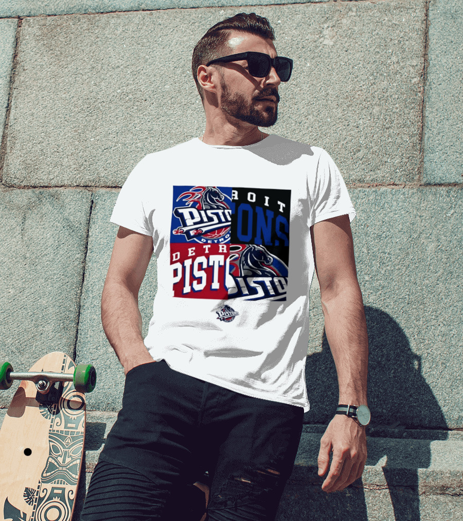 Detroit Pistons NBA Mashup Basketball Sports T-Shirt