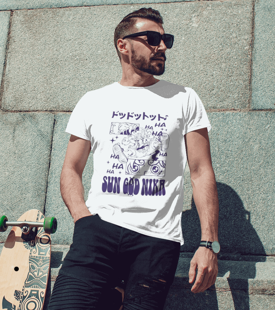 Monkey D Luffy Sun God Nika Laugh One Piece Joyful Image T-Shirt