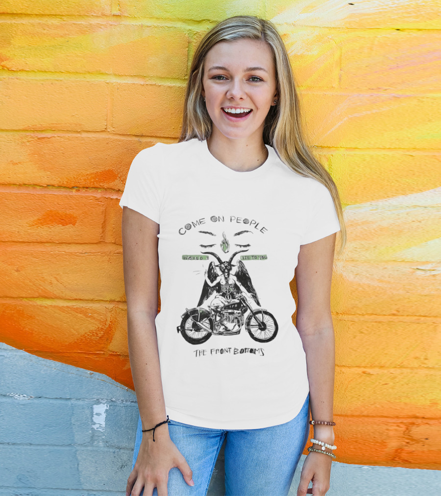 The Front Bottoms Come On People Would I Lie To You Motorcycle Baphomet T-Shirt