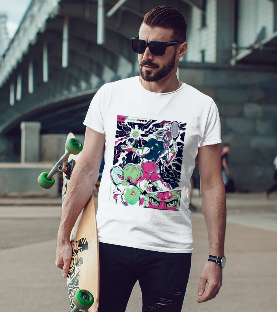 Link Zelda Legend Of Zelda Monster Goblin Arcade Tennis Game Competition Score 40 Love T-Shirt