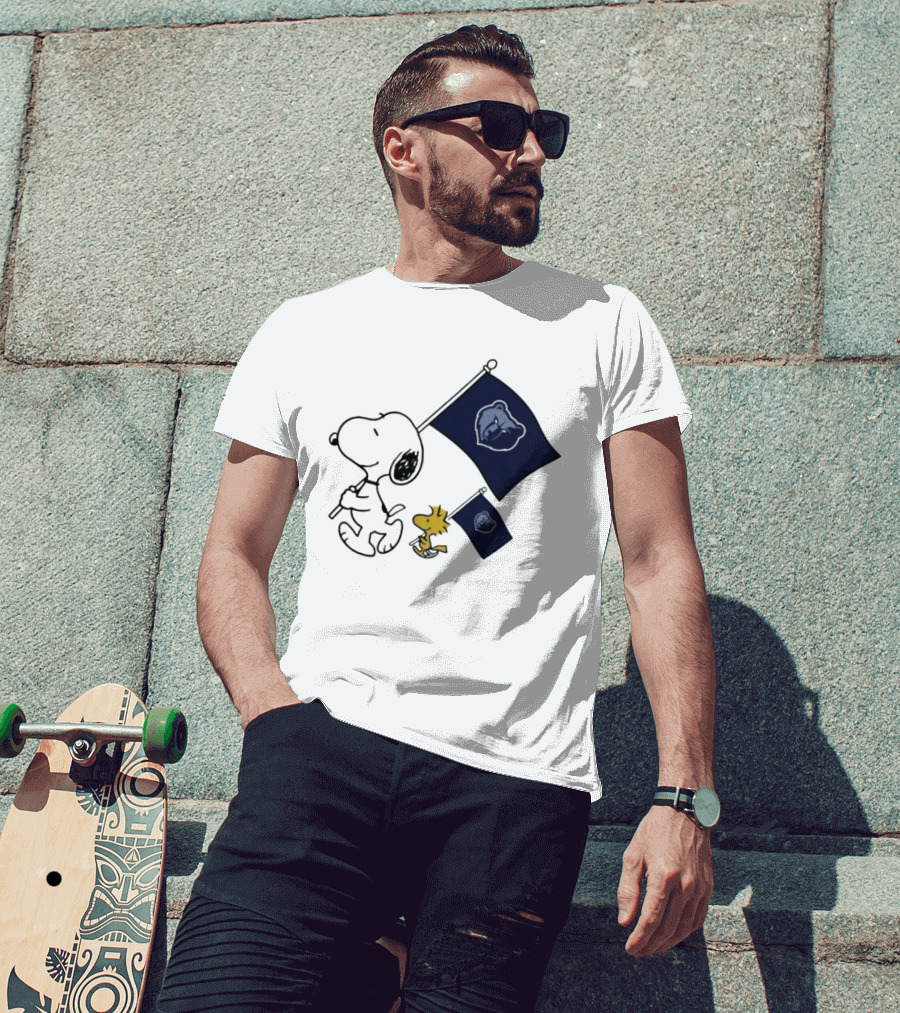 Memphis Grizzlies Snoopy Woodstock NBA Flags Basketball Team T-Shirt