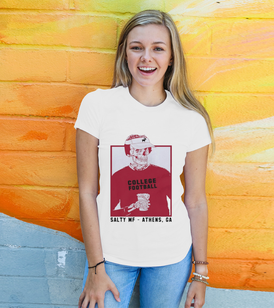 Skeleton College Football Athens Georgia Salty MF Gameday T-Shirt