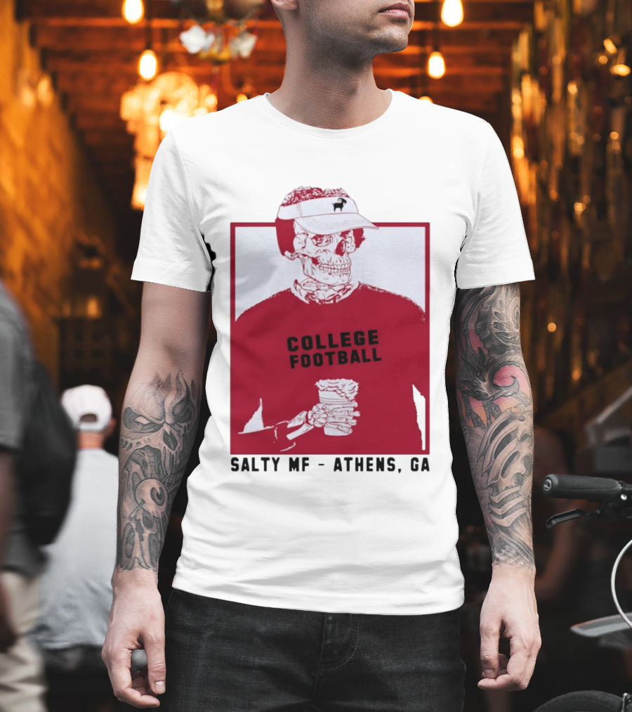 Skeleton College Football Athens Georgia Salty MF Gameday T-Shirt