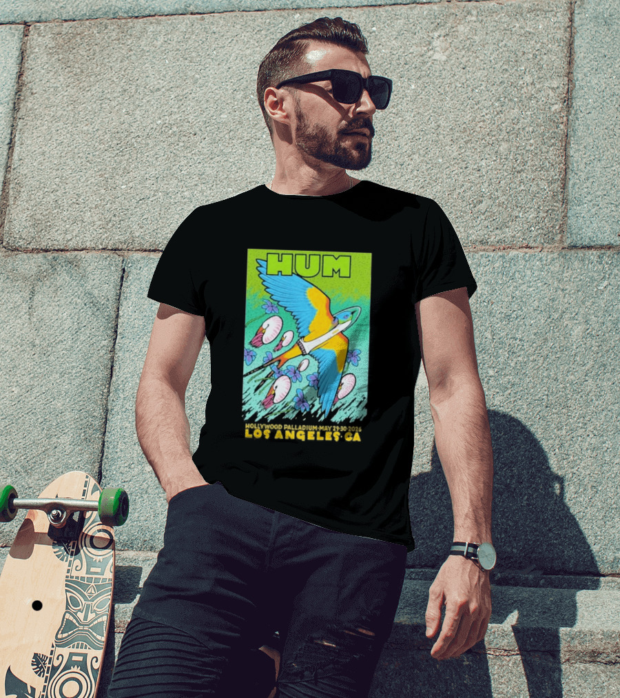 Hum Los Angeles May 29 + 30 2026 CA Vibrant Bird And Flowers T-Shirt