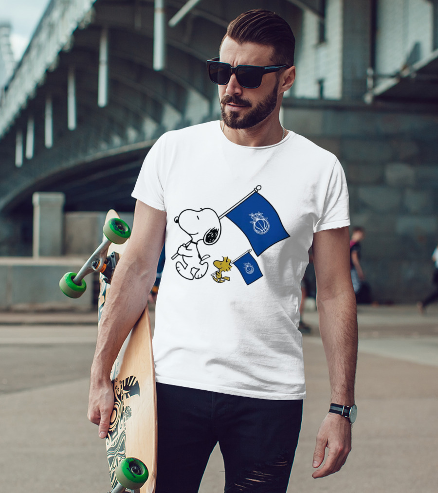 Snoopy And Woodstock Orlando Magic Team Flags Support T-Shirt