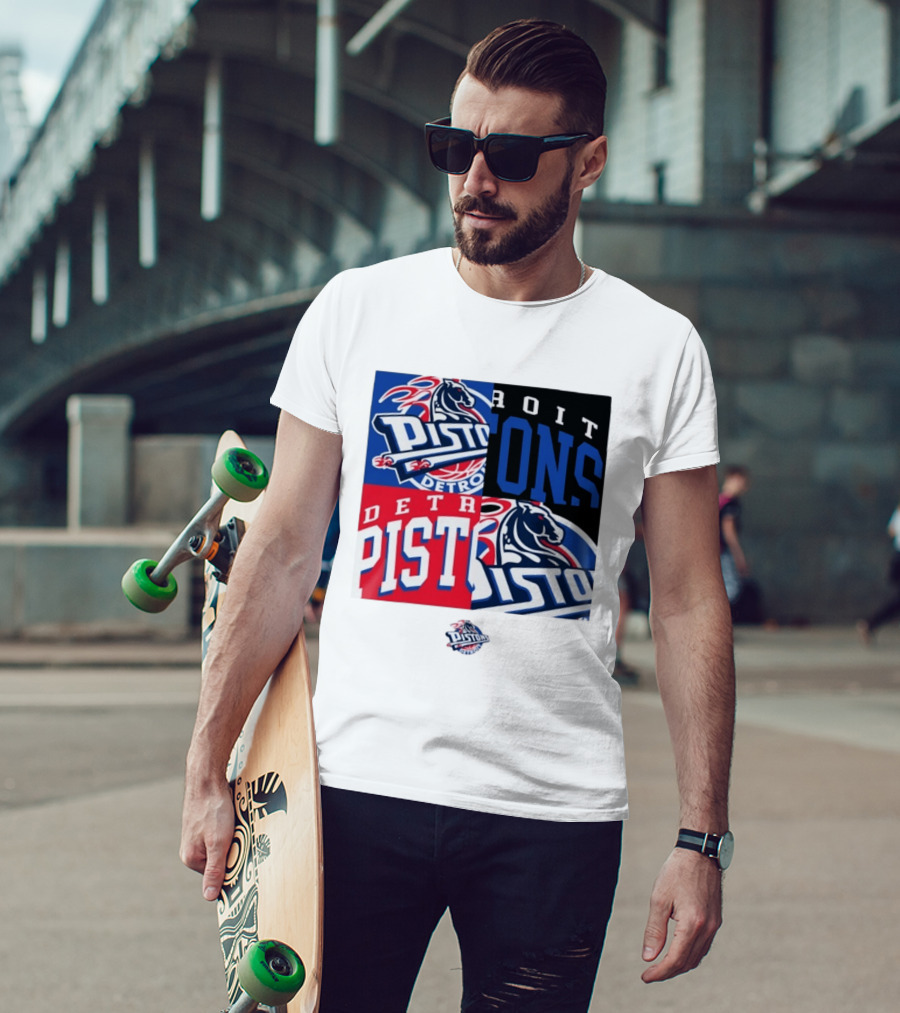 Detroit Pistons New Era Block PISTONS DETROIT Basketball T-Shirt