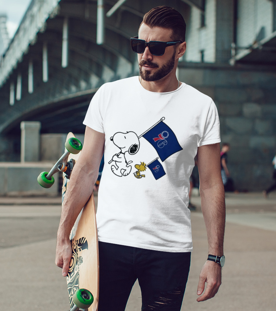 NBA Philadelphia 76ers Snoopy Woodstock Flag Peanuts Basketball T-Shirt