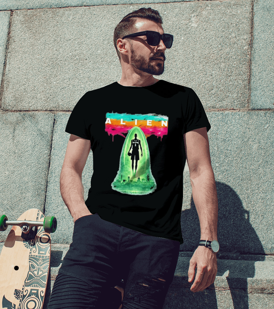 Victor Wembanyama Alien San Antonio Spurs NBA Skyline T-Shirt