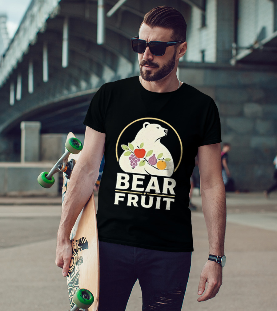 Bear Fruit Polar Bear Grapes Apple Fig Orange T-Shirt