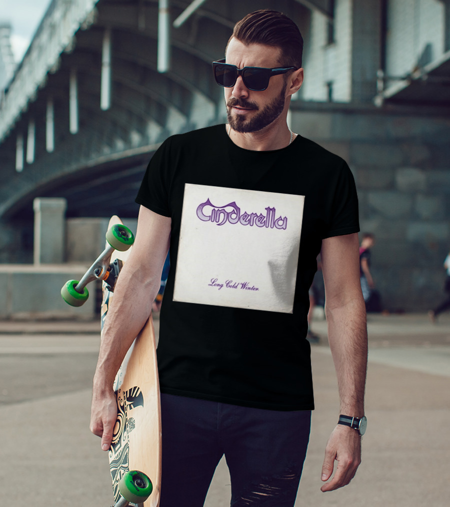 Cinderella Long Cold Winter Album Cover Art Purple T-Shirt
