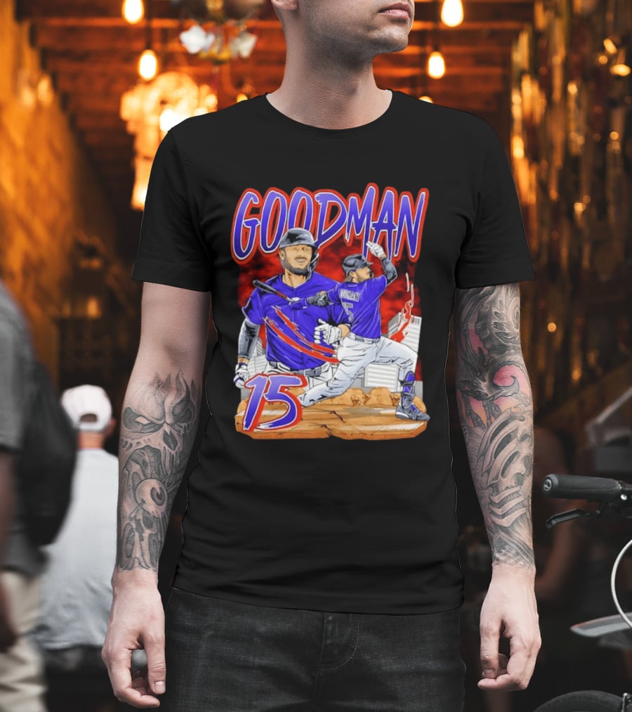 Goodman 15 Colorado Rockies Baseball Player Dynamic T-Shirt