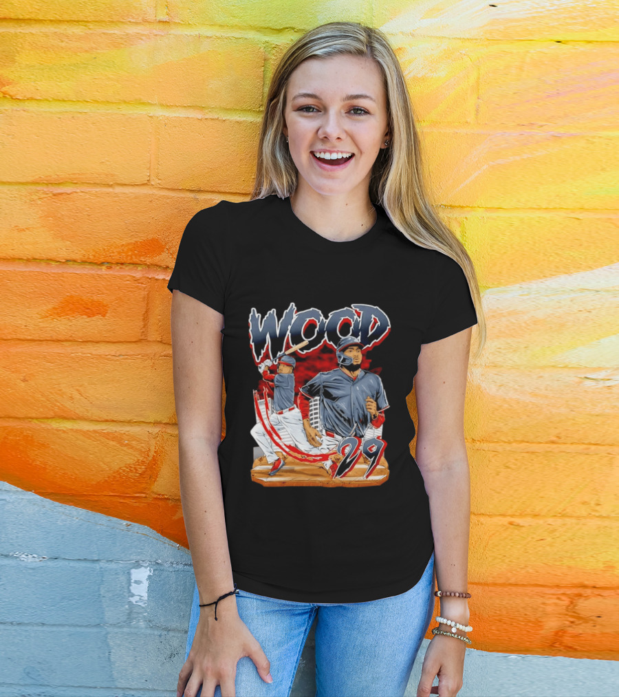 Wood 29 Washington Baseball Player Action T-Shirt
